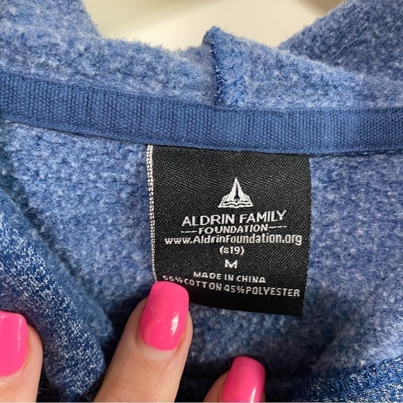 Aldrin NASA mens blue hoodie size medium - Picture 3 of 6